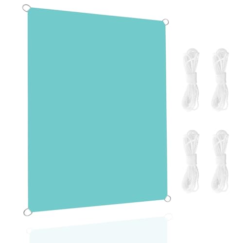 Sonnensegel Wasserdicht 6 x 9 m PES Polyester mit UV Schutz Segeltuch Wasserdicht Pergola mit D-Ring Und Kordel Sonnendach für Balkon Terrasse, Himmelblau von LIJIAO