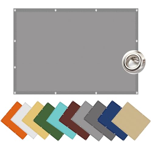 Sonnensegel Wasserdicht Rechteckig 2.5 x 5.5 m Windabweisend Reißfest UV Schutz Sichtschutzplane Balkon mit Ösen Segeltuch für Balkon Terrasse, Hellgrau Sonnensegel Wasserdicht Rechteckig 2.5 x 5.5 m Windabweisend Reißfest UV Schutz Sichtschutzplane Balkon mit Ösen Segeltuch für Balkon Terrasse, Hellgrau von LIJIAO