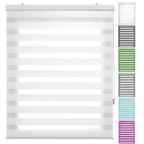 Verdunkelungsrollo Klemmfix ohne Bohren 90 x 250 cm Hitzeschutz, Sichtschutz Rollo Verdunkelung Größe und Farbe wählbar für Fenster & Tür, Weiß von LIJIAO