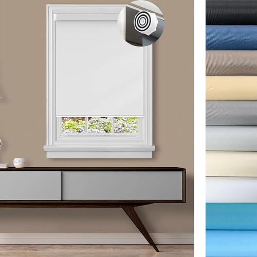 Verdunkelungsrollo ohne Bohren Klemmfix 30 x 60 cm Sichtschutz, Lichtschutz, Fenster Verdunklungsstoff inkl. Zubehör für Türen und Fenster, Weiß von LIJIAO