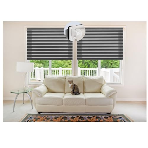 Verdunklungsrollo ohne Bohren 45 x 190 cm Sonnenschutz & Sichtschutz Klemmrollo Für Fenster Größe und Farbe wählbar für Fenster & Tür, Dunkelgrau von LIJIAO