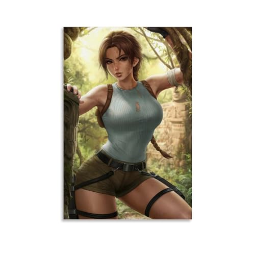 Lara Croft Tomb Raider "Time》 Poster, Wandkunst, Poster, Geschenk für Freunde, Schlafzimmer, Wohnzimmer, Dekoration, modernes ästhetisches Poster, dekorative Malerei, Leinwand, Wandposter und von LIJIGEN