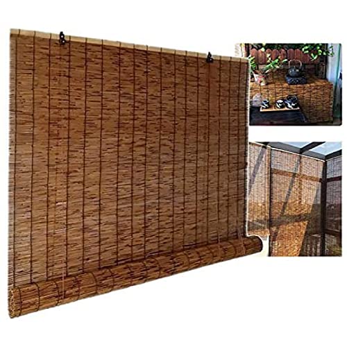 LIJINBO Natur Bambus Rolle Rollo,Bambus-Jalousien Im Freien, Römische Rollo Jalousien Lichtfilterung/Wasserdicht/Anti -Uv - Shading Sunshade Headläden - Vorhang Blinds Shades von LIJINBO