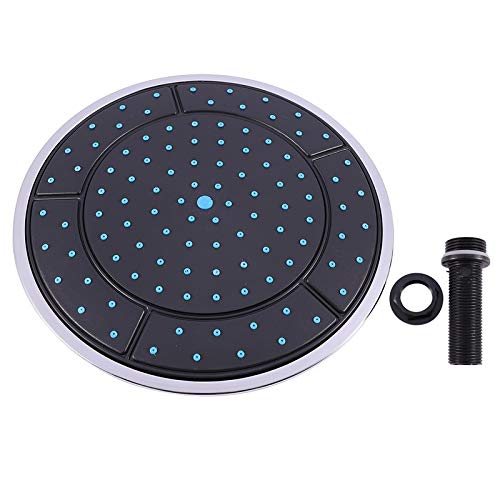 1 Stück 25 cm Kunststoff Runde Form Regendusche Duschraum Top Dusche Dachkopf Düse Kabinenzubehör, Schwarz, Andere von LIJUCAI