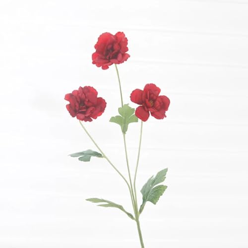LIJUCAI Künstliche Blumen Gardenie Kunstblumen Zimmer Hochzeit Home Tisch Vase Dekorationen Kranz Party Garten Arrangement (rot) von LIJUCAI