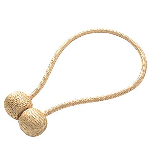 LIJUCAI Magnetkugelvorhang Krawattenseilrücken Rückhaltesysteme Seilwickelschnallenclips Zubehörstangen Accessoires Hakenhalter Wohnaccessoires, Gold, Länge 45,5 cm von LIJUCAI
