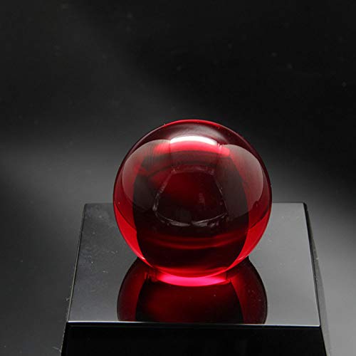 LIJUCAI Mehrfarbige Quarz Glaskugel Globe Home Decoration Feng Shui Crafts Fotografie Bälle Magic Desktop Home Decor Ornamente, rot, 60mm von LIJUCAI