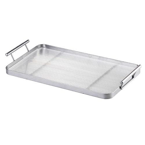 Acryl Tablett mit Griff, Durchscheinendes, Dekoratives Tablett, Belastbar Bis Ca. 15 Kg, Geeignet für Küchen- und Couchtische(Silver,40x21.6cm/16x8in) von LIKANGLONGJU