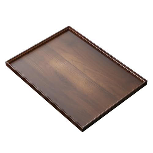 Braunes Bambusholz Tablett, Rechteckig Tray, Wasserfest, zur Präsentation und Aufbewahrung, Geeignet für Zuhause, Restaurant, Café, Bar(44x32x2.5cm/17x13x1in) von LIKANGLONGJU