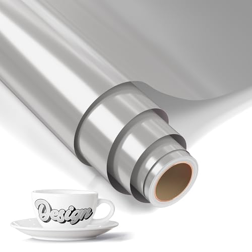 LIKCUT Vinylfolie Plotter Grau, 30,5cm x 183cm Selbstklebend Plotterfolie Vinyl für alle plottermaschine, Permanente Vinyl für Bastelprojekte, Schilder, Scrapbooking von LIKCUT