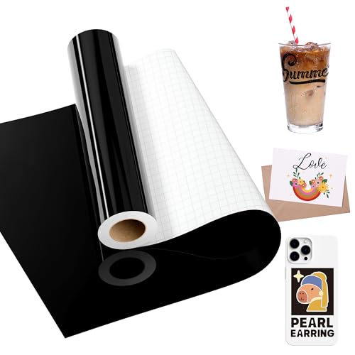 LIKCUT Vinylfolie Plotter Schwarz, 30,5cm x 457,2cm Selbstklebend Plotterfolie Vinyl für alle plottermaschine, Permanente Vinyl für Bastelprojekte, Schilder, Scrapbooking LIKCUT Vinylfolie Plotter Schwarz, 30,5cm x 457,2cm Selbstklebend Plotterfolie Vinyl für alle plottermaschine, Permanente Vinyl für Bastelprojekte, Schilder, Scrapbooking von LIKCUT