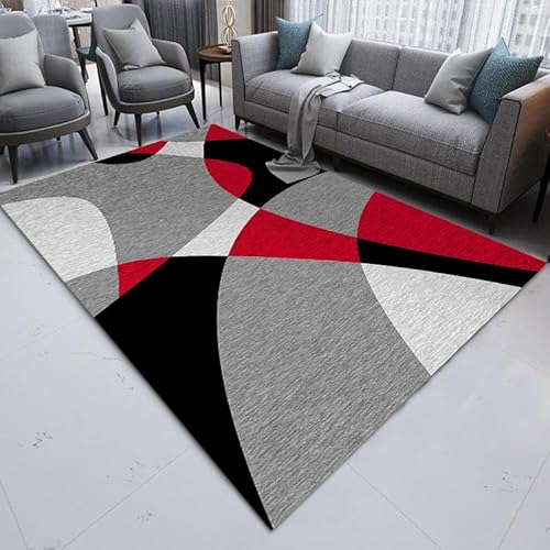 LIKE IT MORE Modern Teppich für Wohnzimmer, Schlafzimmer, Küche und Flur - Waschbarer Rutschfester Teppichläufer – Rug Carpet Living Room (Mars Rot, 160 x 230 cm) von LIKE IT MORE