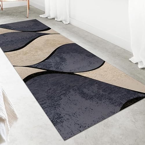 LIKE IT MORE Modern Teppich für Wohnzimmer, Schlafzimmer, Küche und Flur - Waschbarer Rutschfester Teppichläufer – Rug Carpet Living Room (Merkur Beige, 80 x 200 cm) von LIKE IT MORE