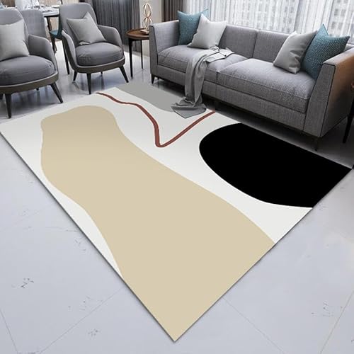 LIKE IT MORE Modern Teppich für Wohnzimmer, Schlafzimmer, Küche und Flur - Waschbarer Rutschfester Teppichläufer – Rug Carpet Living Room (Mond Beige, 160 x 230 cm) von LIKE IT MORE