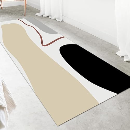 LIKE IT MORE Modern Teppich für Wohnzimmer, Schlafzimmer, Küche und Flur - Waschbarer Rutschfester Teppichläufer – Rug Carpet Living Room (Mond Beige, 80 x 200 cm) von LIKE IT MORE