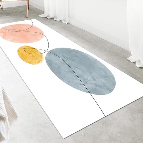 LIKE IT MORE Modern Teppich für Wohnzimmer, Schlafzimmer, Küche und Flur - Waschbarer Rutschfester Teppichläufer – Rug Carpet Living Room (Mond Schwarzgrau, 80 x 200 cm) von LIKE IT MORE
