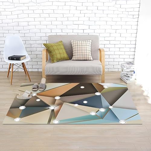 LIKE IT MORE Modern Teppich für Wohnzimmer, Schlafzimmer, Küche und Flur - Waschbarer Rutschfester Teppichläufer – Rug Carpet Living Room (Pluto Braun, 140 x 200 cm) von LIKE IT MORE