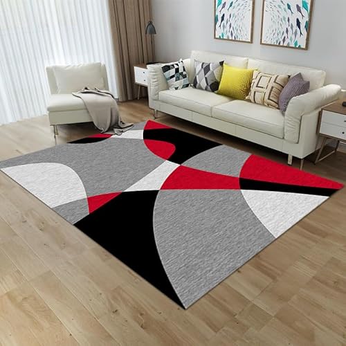 LIKE IT MORE Modern Teppich für Wohnzimmer, Schlafzimmer, Küche und Flur - Waschbarer Rutschfester Teppichläufer – Rug Carpet Living Room (Mars Rot, 120 x 160 cm) von LIKE IT MORE