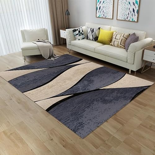LIKE IT MORE Modern Teppich für Wohnzimmer, Schlafzimmer, Küche und Flur - Waschbarer Rutschfester Teppichläufer – Rug Carpet Living Room (Merkur Beige, 120 x 160 cm) von LIKE IT MORE