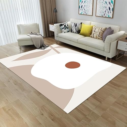 LIKE IT MORE Modern Teppich für Wohnzimmer, Schlafzimmer, Küche und Flur - Waschbarer Rutschfester Teppichläufer – Rug Carpet Living Room (Mond Weiss, 120 x 160 cm) von LIKE IT MORE