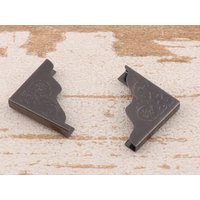 Gunmetal Ecken - 15Pcs Dekorative Ecke Klammern Protector Geprägt Metall Tipps Handtasche Handwerk Hardware von LIKEBAGS