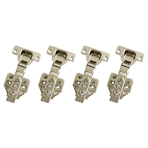 LIKERAINY 105 Grad Mittelanschlag Scharnier 35mm mit Dämpfer für Möbel Küchenschrank Kleiderschrank Schranktür Automatikscharnier Halb Vorliegend Scharniere 4 Stück von LIKERAINY