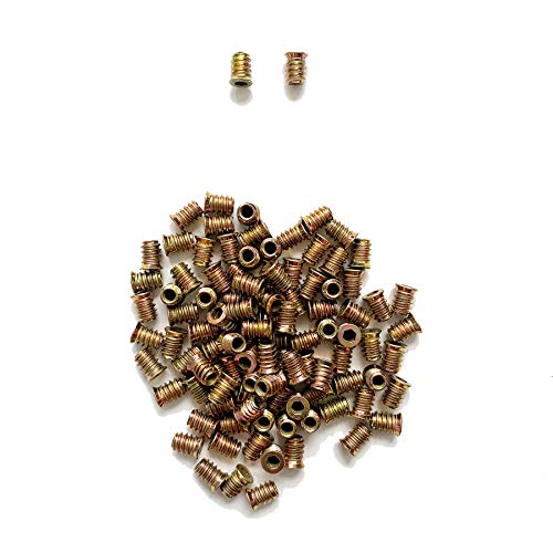 LIKERAINY 200 Stück Gewindebuchse Einschrauben mit Abdeckrand M6x15mm Gewindemutter Eisen Verzinkt Einschlagmutter Innensechskant Gewinde-Einsatz Holzmuttern Gewinde-Muffen Schrauben von LIKERAINY
