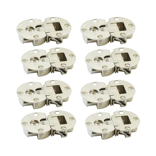 LIKERAINY 90 Grad Klappenscharnier Deckelscharnier 3D-verstellbar 35mm Möbel Klappenbeschlag Klappenhalter Scharnier für Holzklappen Küchenschrank Kleiderschrank Vernickelt 8 Stück von LIKERAINY