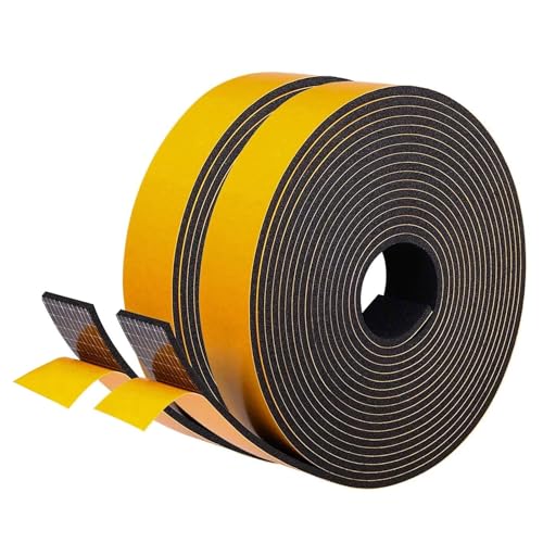 LIKERAINY Fensterdichtung Dichtungsband 25,4x3mm für Türen Fenster Schaumstoffstreifen Türdichtung Gummidichtung Schaumstoff Dichtungsstreifen Schaumdichtung Schwarz 2 Rollen 10 Meter LIKERAINY Fensterdichtung Dichtungsband 25,4x3mm für Türen Fenster Schaumstoffstreifen Türdichtung Gummidichtung Schaumstoff Dichtungsstreifen Schaumdichtung Schwarz 2 Rollen 10 Meter von LIKERAINY
