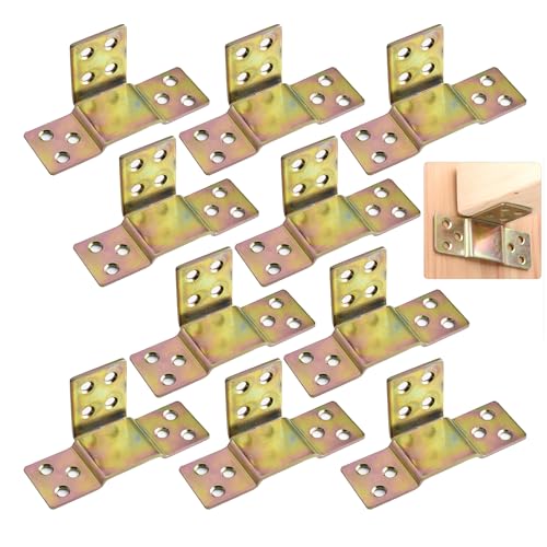 LIKERAINY Mittelstütze Bettverbinder Bettbeschlag Holzbalkenaufhängung Bettwinkel zum Einhängen Einhängebeschlag für Bettgeländer Bettrahmenprojekt Metall Satz von 10 von LIKERAINY