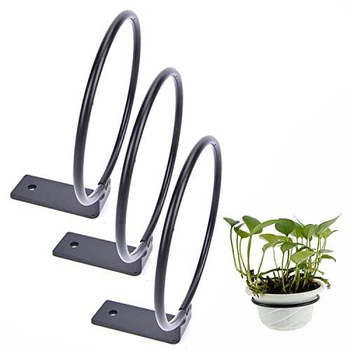 LIKEUDO 3 Stück 4 Zoll Wand Ring Blumentopfhalter Wandhalterung Blumentopf Rack Pflanzer Metall Topf Halterung Kleiderbügel (4 Zoll) von LIKEUDO
