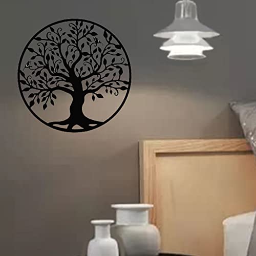 LIKEUDO 50cm Wall Hängende Lebens Baum Metall Wanddekoration Wohnzimmer Wandkunst Dekoration Wandbild Ornamente Family Geometrische Dekor von LIKEUDO