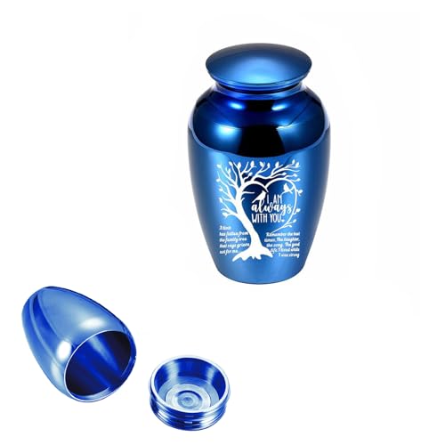 6.5cm Mini Einäscherung Asche Urne Kleine Aluminiumlegierung Beerdigung Andenken Haustier Menschliche Asche Haar Gedenk Aufbewahrung Halter(Blau) von LIKEUDO