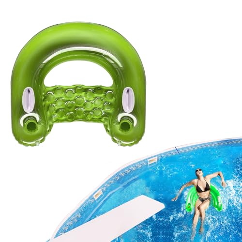 Aufblasbarer Pool-Sitz mit Schwimm-Lounger, Cup Halter für Erwachsene in Grün - für Poolpartys und Strandtage von LIKEUDO