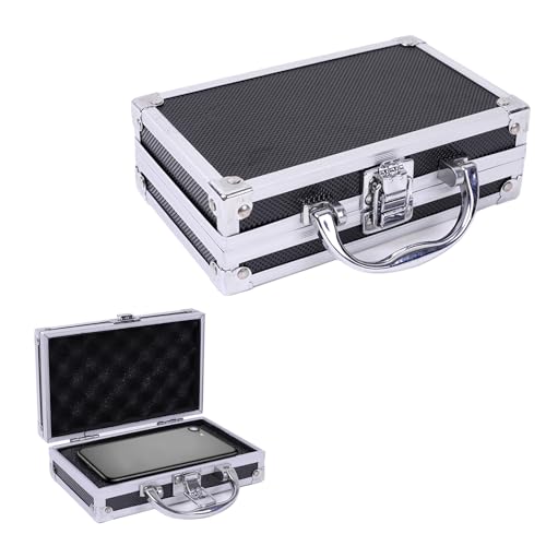 LIKEUDO Aluminium-Werkzeugkoffer mit gepolstertem Schaumstoff-Reisekoffer (S 18 x 11 x 5,5 cm) von LIKEUDO