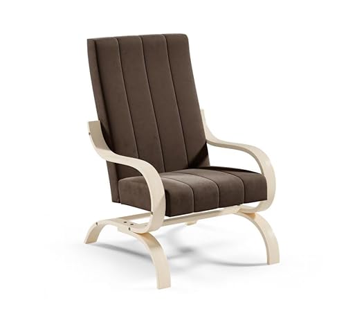 LIKMA Braun Otto Sessel Wohnzimmer mit Armlehnen, Modern Relaxsessel 64x101x83 cm Schlafzimmer Armlehnensessel Polstersessel Armchair Living Room Stoff: Jasmine 28 LIKMA Braun Otto Sessel Wohnzimmer mit Armlehnen, Modern Relaxsessel 64x101x83 cm Schlafzimmer Armlehnensessel Polstersessel Armchair Living Room Stoff: Jasmine 28 von LIKMA