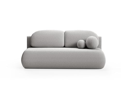 LIKMA Grau Sofa Como 210x85x100 cm mit Schlaffunktion und Bettzeugbehälter, Schlafsofa mit Bettkasten, Modernen Klappsofa Sofa Couch mit Kissen, Gästebett Bettsofa Stoff: Bouclé Lambi 11 LIKMA Grau Sofa Como 210x85x100 cm mit Schlaffunktion und Bettzeugbehälter, Schlafsofa mit Bettkasten, Modernen Klappsofa Sofa Couch mit Kissen, Gästebett Bettsofa Stoff: Bouclé Lambi 11 von LIKMA