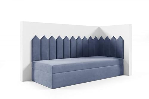 LIKMA Kinderbett 80x180 cm Blau Bett mit Bettkasten Jugendbett Polsterbett Kopfteil Velvet Stoff LIKMA Kinderbett 80x180 cm Blau Bett mit Bettkasten Jugendbett Polsterbett Kopfteil Velvet Stoff von LIKMA