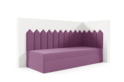 LIKMA Kinderbett 90x180 cm Violett Bett mit Bettkasten Jugendbett Polsterbett Kopfteil Velvet Stoff LIKMA Kinderbett 90x180 cm Violett Bett mit Bettkasten Jugendbett Polsterbett Kopfteil Velvet Stoff von LIKMA