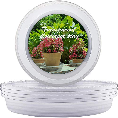 LIKOSO Blumentopf Untersetzer 21cm, Blumenuntersetzer, Klare Kunststoff Tropfschalen Untersetzer für Pflanzkübel für Indoor Outdoor Pflanzen 10er-Set von LIKOSO