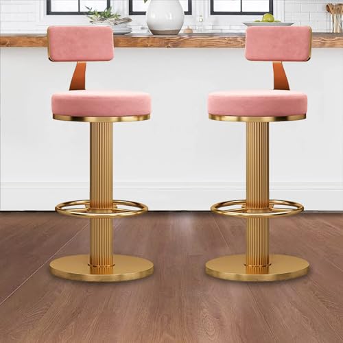 LIKUHLI 3er-Set Moderne, drehbare Barhocker aus Samt, höhenverstellbare Thekenstühle, Farbschema in Weiß und Schwarz von LIKUHLI