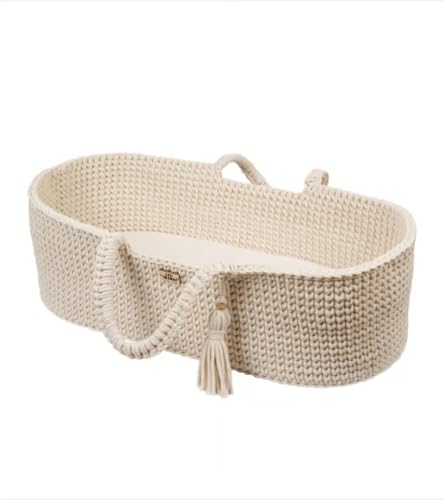 LIL'THINGS Moseskorb mit Matratze – Handgefertigt aus Baumwollgarn im Boho-Stil – Sicher & atmungsaktiv – Inkl. Holzplatte – 77x37 - Natur LIL'THINGS Moseskorb mit Matratze – Handgefertigt aus Baumwollgarn im Boho-Stil – Sicher & atmungsaktiv – Inkl. Holzplatte – 77x37 - Natur von LIL'THINGS