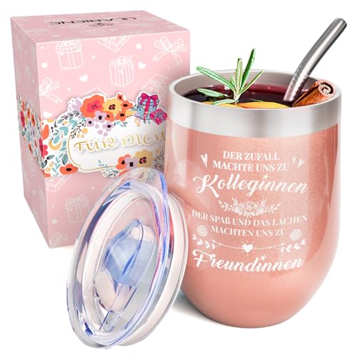 LILABIENE Weinbecher von Kollegin zur Freundin Becher to go Personalisiert Geschenk Freundin von LILABIENE
