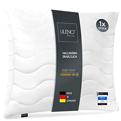 LILENO HOME Kopfkissen 45x45 cm [1er Set] als Kissen-Füllung - Bett oder Deko Kissen mit Reißverschluss zum Anpassen - Waschbar bis 95° - Sofa-Kissen & Zierkissen für Couch/Bett von LILENO HOME