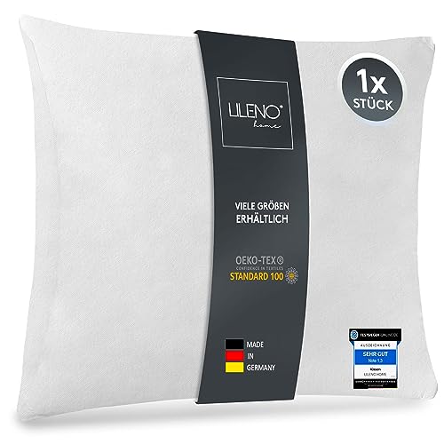 LILENO HOME 1er Set Kissenfüllung 45x45 cm - 40°C waschbares Innenkissen geeignet für Allergiker - Polyester Kisseninlet als Couchkissen, Sofa Kissen, Cocktailkissen und Kopfkissen von LILENO HOME