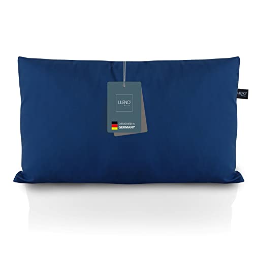 LILENO HOME 2er Set Kissenbezug 30x50 cm [Dunkelblau] - super weiche Kissenhülle [ohne Füllkissen] - Kissenbezug mit Reißverschluss für Drinnen & Draußen Kissen - Capri von LILENO HOME