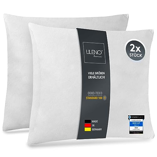 LILENO HOME 2er Set Kissenfüllung 30x30 cm - 40°C waschbares Innenkissen geeignet für Allergiker - Polyester Kisseninlet als Couchkissen, Sofa Kissen, Cocktailkissen und Kopfkissen von LILENO HOME