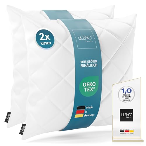 LILENO HOME 2er Set Kissenfüllung 50 x 50 cm - 95°C waschbares Innenkissen geeignet für Allergiker - Polyester Kisseninlet als Couchkissen, Sofa Kissen, Cocktailkissen und Kopfkissen LILENO HOME 2er Set Kissenfüllung 50 x 50 cm - 95°C waschbares Innenkissen geeignet für Allergiker - Polyester Kisseninlet als Couchkissen, Sofa Kissen, Cocktailkissen und Kopfkissen von LILENO HOME