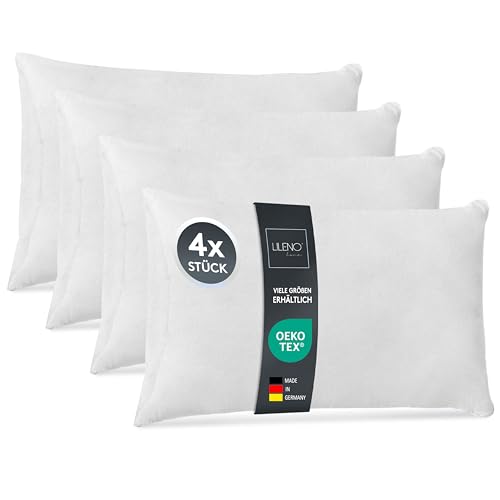 LILENO HOME 4er Set Kissenfüllung 30x50 cm - 40°C waschbares Innenkissen geeignet für Allergiker - Polyester Kisseninlet als Couchkissen, Sofa Kissen, Cocktailkissen und Kopfkissen LILENO HOME 4er Set Kissenfüllung 30x50 cm - 40°C waschbares Innenkissen geeignet für Allergiker - Polyester Kisseninlet als Couchkissen, Sofa Kissen, Cocktailkissen und Kopfkissen von LILENO HOME