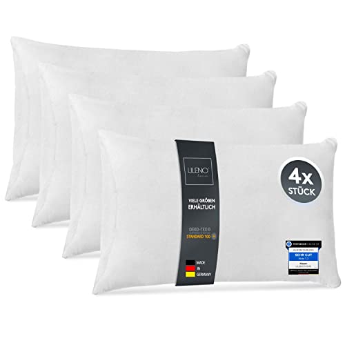 LILENO HOME 4er Set Kissenfüllung 70x90 cm - 40°C waschbares Innenkissen geeignet für Allergiker - Polyester Kisseninlet als Couchkissen, Sofa Kissen, Cocktailkissen und Kopfkissen von LILENO HOME